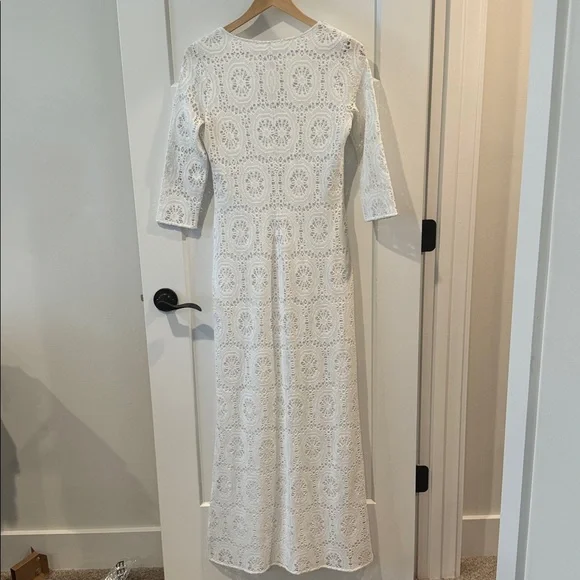Lilly Pulitzer Sharrie Caftan Maxi Dress Resort White King Street Lace Size S - Picture 9 of 10